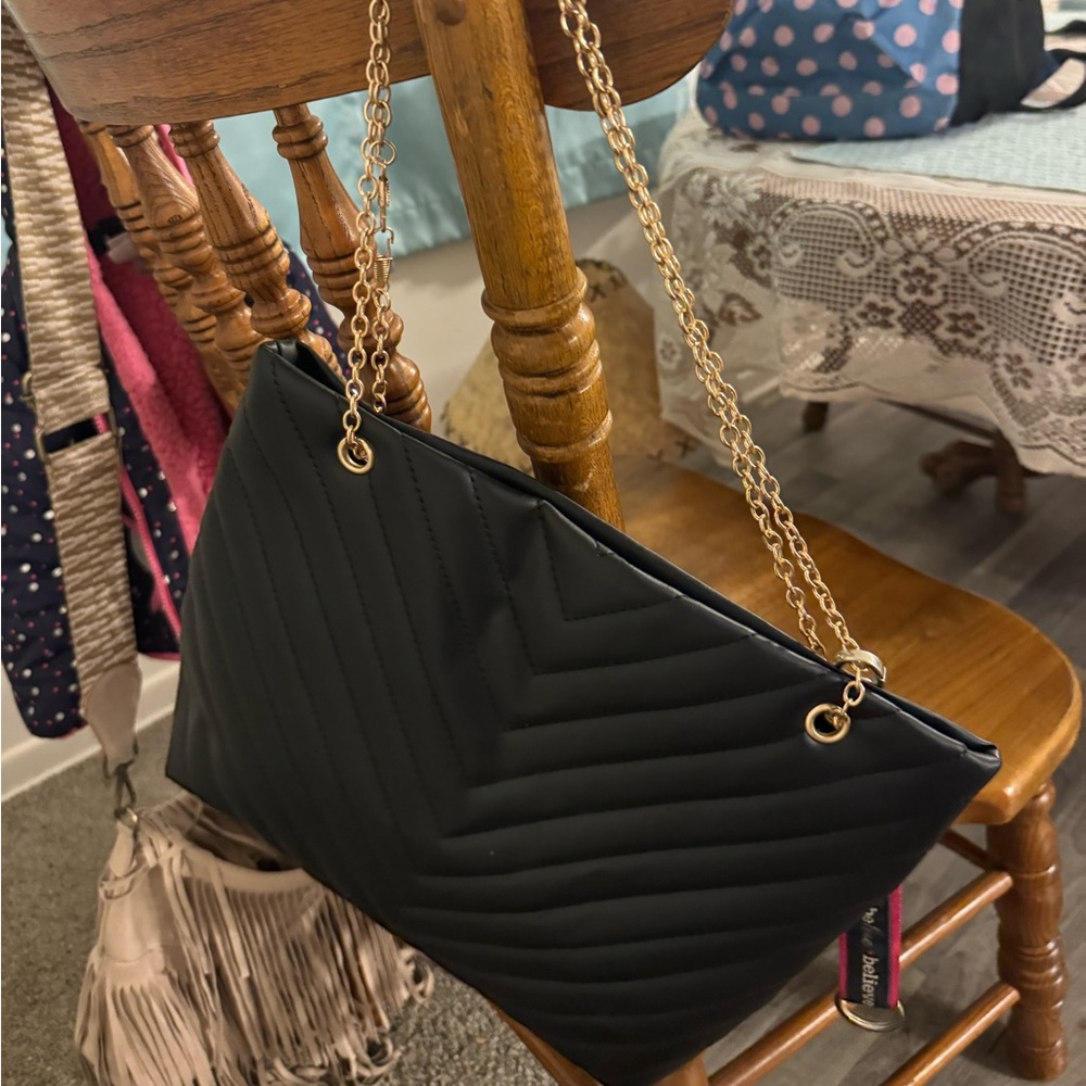 Small black tote chain purse